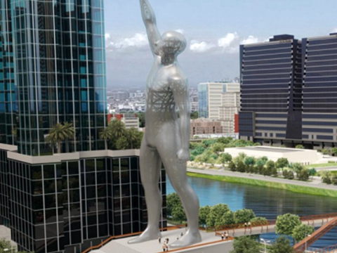 H55m Stainless Steel Statue Starts Installation in Manila