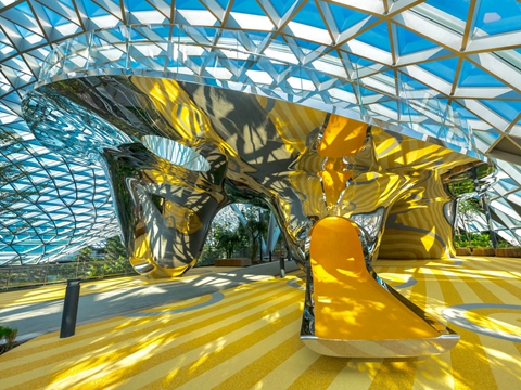 Stainless Steel Facade-Discovery Slides at the Jewel Changi Airport
