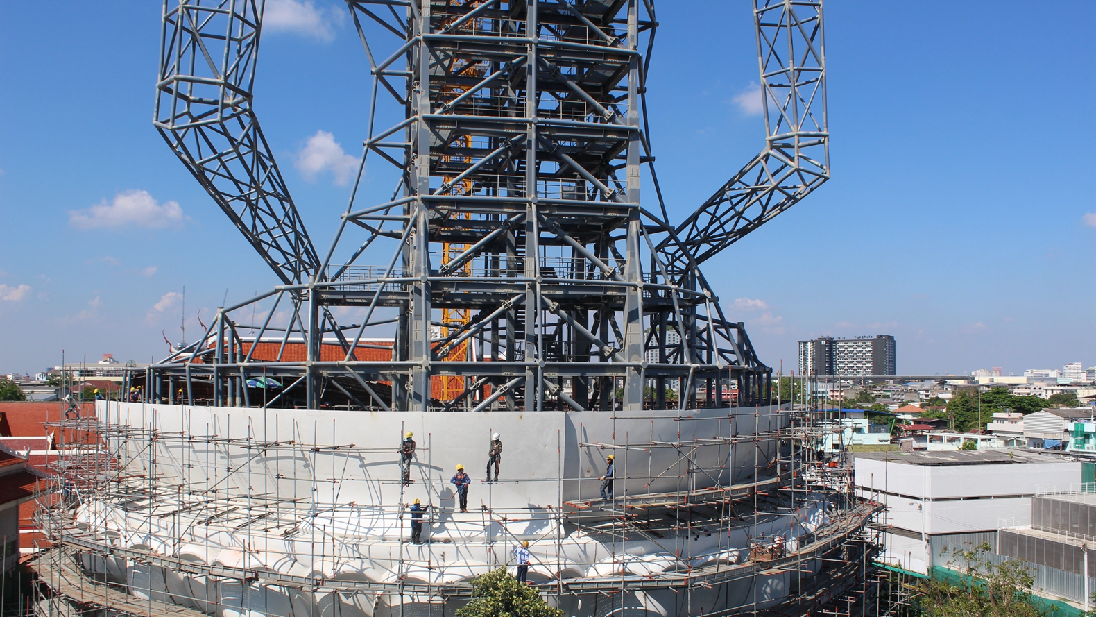 71meters High Bronze Buddha Site Installation in Bangkok, Thailand